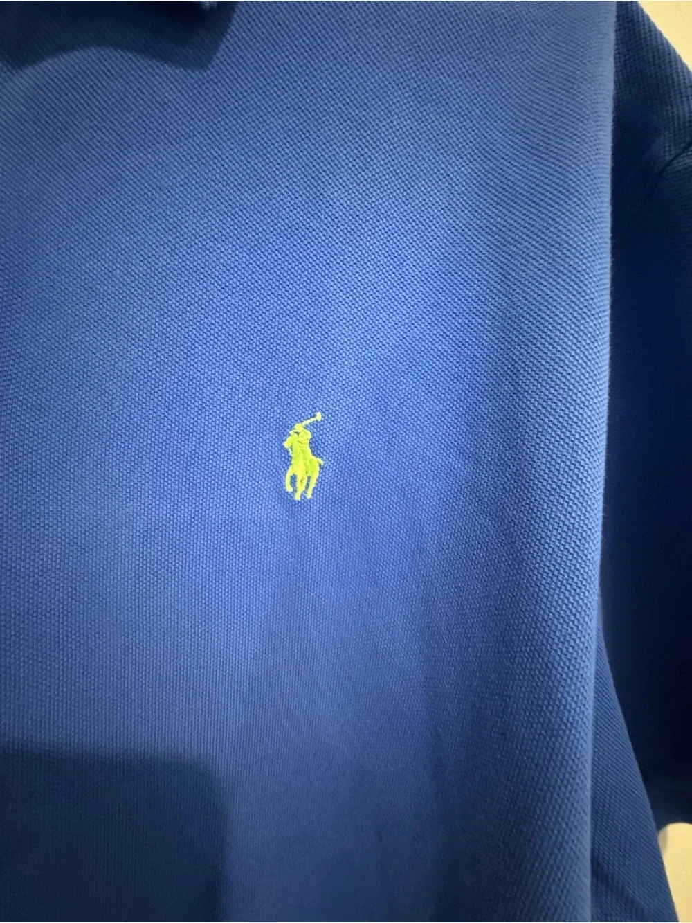 Ralph Lauren Royal Blue Polo with Lime Green Logo